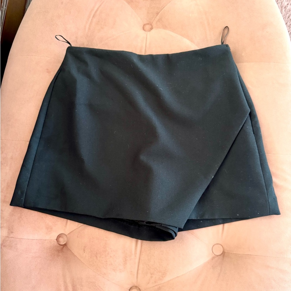 Zara Black Women's Mini Skort High Waisted Size Small